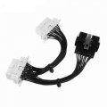 1pcs Flat+thin As Noodle Obdii Obd 2 Obd2 16 Pin Elm327 Male To Dual Female Y Splitter Elbow Extension Connector Cable - Diagnos