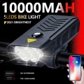 20000LM 5Leds MTB Bicycle lights 10000MAH Usb Rechargeable Bike Light Flashlight Outdoor Cycling Bike Accessaries As Power Bank|