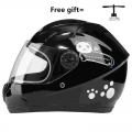 4-10 Old Children Motorbike Helmet Full Face Motorcycle Helmet Available Size 50-54cm Motorcycle Helmet Removed Neckerchief - He