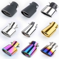 Universal Car Muffler Tip Round Stainless Steel Pipe Chrome Tail Muffler Tip Pipe Silver Car Accessories Muffler|Mufflers| -