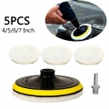 5/6/7 inch Polishing Kit 150mm Polishing Pad Car Waxing Sponge Disk Wool Wheel Auto Paint Care Polisher Pads Cleaning Goods 5Pcs