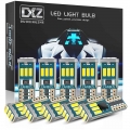 Dxz 10pcs W5w T10 Led Bulbs Canbus 9-smd 12v 6000k White 194 168 Car Interior Dome License Plate Parking Lights Auto Signal Lamp