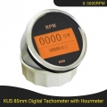 KUS Diesel Engine Tachometer Sensor RPM Gauge REV Counter 0 3K/4K/6K/8K with Digital Hourmeter Red Yellow Backlight 12V 24V|Tach