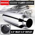 Universal 63mm Car Exhaust Muffler Pipe 2.5" Exhaust Tip Tail Tube Silencer Resonator Stainless Steel|Mufflers| - Officem