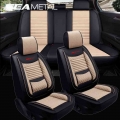 Leather Car Seat Covers Interior Luxury Flax Seat Cover Automobiles Seat Covers Mats Universal Protector Seat-cover Accessories