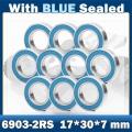 6903RS Bearing ( 10 PCS ) 17*30*7 mm ABEC 7 Hobby Electric RC Car Truck 6903 RS 2RS Ball Bearings 6903 2RS Blue Sealed|Bearings|