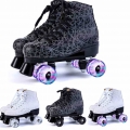 2021 New Printing Artificial Lether Roller Skates Quad Skate Wheels PU Double Row Roller Shoes patines de 4 ruedas|Skate Shoes|