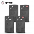 KEYYOU For Mazda Remote Smart Key Card Shell 2 / 4 Buttons for Mazda 5 6 CX 7 CX 9 RX8 Miata MX5 Uncut Blade FOB Case|Car Key|