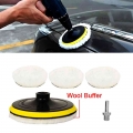 5PCS Universal Car Polish Pad Soft Wool For Polisher Machine Waxing Polishing Buffing Car Paint Care Cleaning For Car Polisher|P