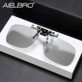 Aielbro Men's Sunglasses Polarized Clip On Sunglasses With Free Box Photochromic Night Driving Fishing Cycling Clip On Glass