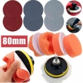 3 Inch Car Polishing Kit Polish Pad Car Polish Buffing Pad Abrasive Disc Sponge Foam Pads Polisher For Headlight Refurbish| |