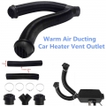 Black 75mm Car Heater Pipe Duct + Car Heater Air Outlet + Ducting Y Branch + Hose Clip For Parking Diesel Heater Replacement - H