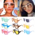 Women Vintage Oversized Square Driving Sunglasses 2021 Sun Glasses Newest Design Big Frame Gradient Shades Uv400 Eyewear - Glass