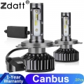 Zdatt Car H7 Led Canbus Headlight Bulbs H1 Hb3 Hb4 H4 H11 Led 6000k 12v 20000lm 100w Zes Chip Turbo Fog Lights 2pcs Auto Lamp -