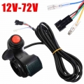 Electric Bicycle Thumb Throttle 12V 72V Thumb Throttle With Power Switch LED Voltage Display For Electric Bike Accessories|Elect