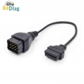 OBD2 Connector Adapter Truck Cable For GAZ 12Pin to OBD2 16Pin Connectorfor GAZ 12 Pin Male To 16pin Female|Car Diagnostic Cable