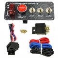 Car Switch 12V LED Ignition Car Switch Panel Engine Start Push Button LED Toggle Carbon Fiber Racing Led Button New