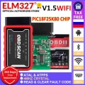 Elm327 Bluetooth-compatible V1.5 Pic18f25k80 Atal & Atpps 4mhz Crystal Wifi Elm327 For Android/ios/pc Torque Obdii Code Read