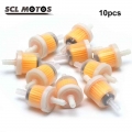 Scl Motos Universal 10pcs/set 6mm Hose Motorcycle Petrol Gas Fuel Gasoline Oil Filter For Scooter Motorcycle Moped Scooter Dirt