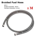 1 Meter Silver Stainless Braided Hose Tube Pipe Line for Petrol Oil Di Fuel Oil Line AN 6 6AN 8mm 2500 psi|Oil Suction Pump|