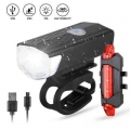 Bike Bicycle Light Usb Led Rechargeable Set Mountain Cycle Front Back Headlight Lamp Flashlight - Electric Bicycle Accessories -