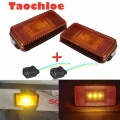 2pcs 24v Amber Led lights for Scania side marker Heavy Truck for Scania Clearance Lamps truck body parts +2connector oem1737413