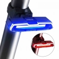 Bike Tail Light Ultra Bright Bike Light USB Rechargeable LED Bicycle Rear Light 5 Light Mode Headlights with Red + Blue|Bicycle