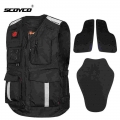 Scoyco Motorcycle Jacket Summer Mesh Moto Breathable Motocross Vest Off-road Riding Motorbike Reflective Vest Motocross Outfit -