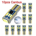 10pc T10 Led Canbus W5w Led Bulb Car Interior Light 9led 4014smd 194 168 No Error Reading Dome Light Instrument Plate Lamp 6000k