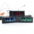 New Diy Multifunction High-precision Clock Inside Outside Car Temperature Battery Voltage Monitor Panel Meter Dc 12v Dropship -