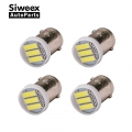 4 Pcs BA9S T4W 3 SMD 7020 LED White Lights Car Auto Backup Reserve Bulbs Door Lamps DC 12V|12v car led lamp|ba9s 70204x 3led - O