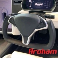 Full Leather For Tesla Model S Model X Custom Sport Yoke Steering Wheel Customized - Steering Wheels & Steering