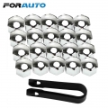 Forauto 20pcs 17mm Car Wheel Nut Caps Bolt Rims Special Socket Protection Auto Hub Screw Cover Exterior Decoration Black/silver