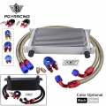 Universal 19 Rows Oil Cooler Kit +oil Filter Sandwich + Stainless Steel Braided An10 Hose With Pqy Sticker+box - Oil Coolers - O