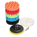 7pcs Buffing Pad 3''4''5''6'' Inch Car Sponge Polishing Pad Kit Abrasive Polisher Drill Adapter