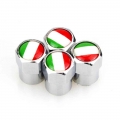 4 X Italian Flag Logo Metal Wheel Tire Valve Caps Covers Car Decoration Accessories For Fiat 500 Abarth 500x 5000l Panda - Valve