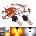 NHAUTP 2Pcs P21W PY21W W21W LED Canbus Bulbs Error Free Car LED Turn Signal Lights DRL Dual Color 1156 BA15S T20 Auto Lamp|Signa