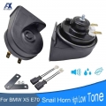 12V 110 125db Loud Waterproof Dual Pitch Car Horn Snail type Horn For BMW X5 MK2 E70 2006 2007 2008 2009 2010 2011 2012 2013|Mul