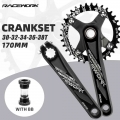 Bicycle Crank Chainwheel 104bcd Mtb Bike Crankset Aluminum Alloy With Bottom 170mm Crank Black 32t 34t 36t 38t Plate - Bicycle C