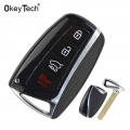 OkeyTech 4 Buttons Car Key Shell For Hyundai Genesis 2013 2015 Santa Fe Equus Azera Remote Control Part Replacement Car Key Case