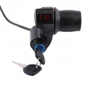 Electric Bike Half Wrist Throttle Grip Handle Led Display Indicator/lock Key Knock Half Twist Throttle - Electric Bicycle Access