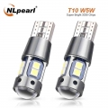 Nlpearl 2x Signal Lamp T10 W5w Led Canbus Bulb 12v 10smd 3030 Chips W5w Led 168 194 Auto Wedge Parking Light Reading Dome Light