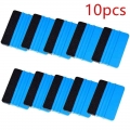 10pcs Blue Squeegee Felt Edge Scraper Car Decals Vinyl Wrapping & Tint Tools For Razor Blade Scraper Automatic Film Squeegee