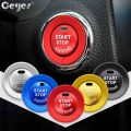 Car Stickers For Nissan Qashqai Juke X Trail T32 Tiida Rogue Auto Start Stop Engine Button Ring Covers With Hole Car Styling|Int