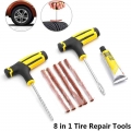 Car Tire Repair Tools Tire Repair Kit Rivet Tool Set Auto Motorcycle Bicycle Tubeless Tire Puncture Plug Garage Auto Parts|Tire