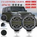 2Pcs Round LED Work Lights Off Road Spotlight 102W 12V/24V 13600LM LED Car Light Bright Beam For SUV ATV Truck Motorcycle Light|