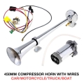 17 Inch 12v/24v 150db Super Loud Air Horn Compressor Kits Wires And Relay + Compressor+ Air Horn Single Trumpet Horn For Truck -