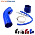 3'' Inch 76mm Universal Aluminum Car Air Intake Pipe Kit Pipes Cold Air Intake System Duct Tube Kit Air Filter - Air Int