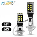 2pcs H1 H3 Led Bulb 6000K White Auto Fog Lamp 15SMD 2835 Fog Headlight Bulbs Driving Running Lamp Automobiles DC 12V|Car Headlig