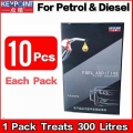 Fuel additive for Petrol & Diesel Carbon&Fuel System Cleaner Power Booster fuel saver (One Pack Treat 300Litres) Key|Fue